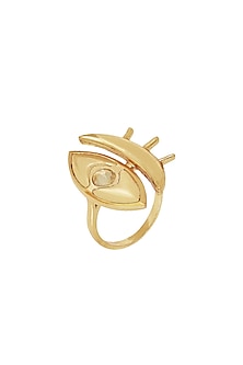 Gold Finish Swarovski Cat Eye Ring