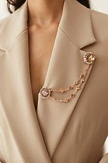 Rose Gold Finish Swarovski Crystal Brooch