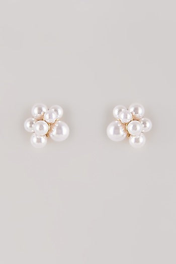 Gold Plated Swarovski Pearl Stud Earrings