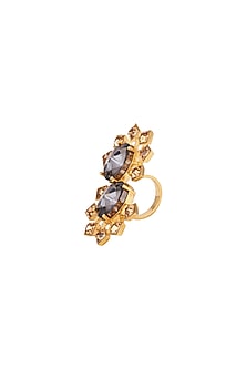 Gold Finish Swarovski Ring