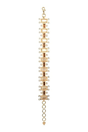 Gold Finish Swarovski Crystals Bracelet