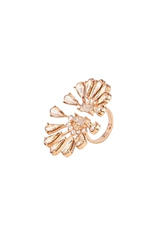 Gold Finish Swarovski Crystal Ballet Ring
