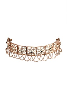 Rose Gold Finish Choker Necklace Set