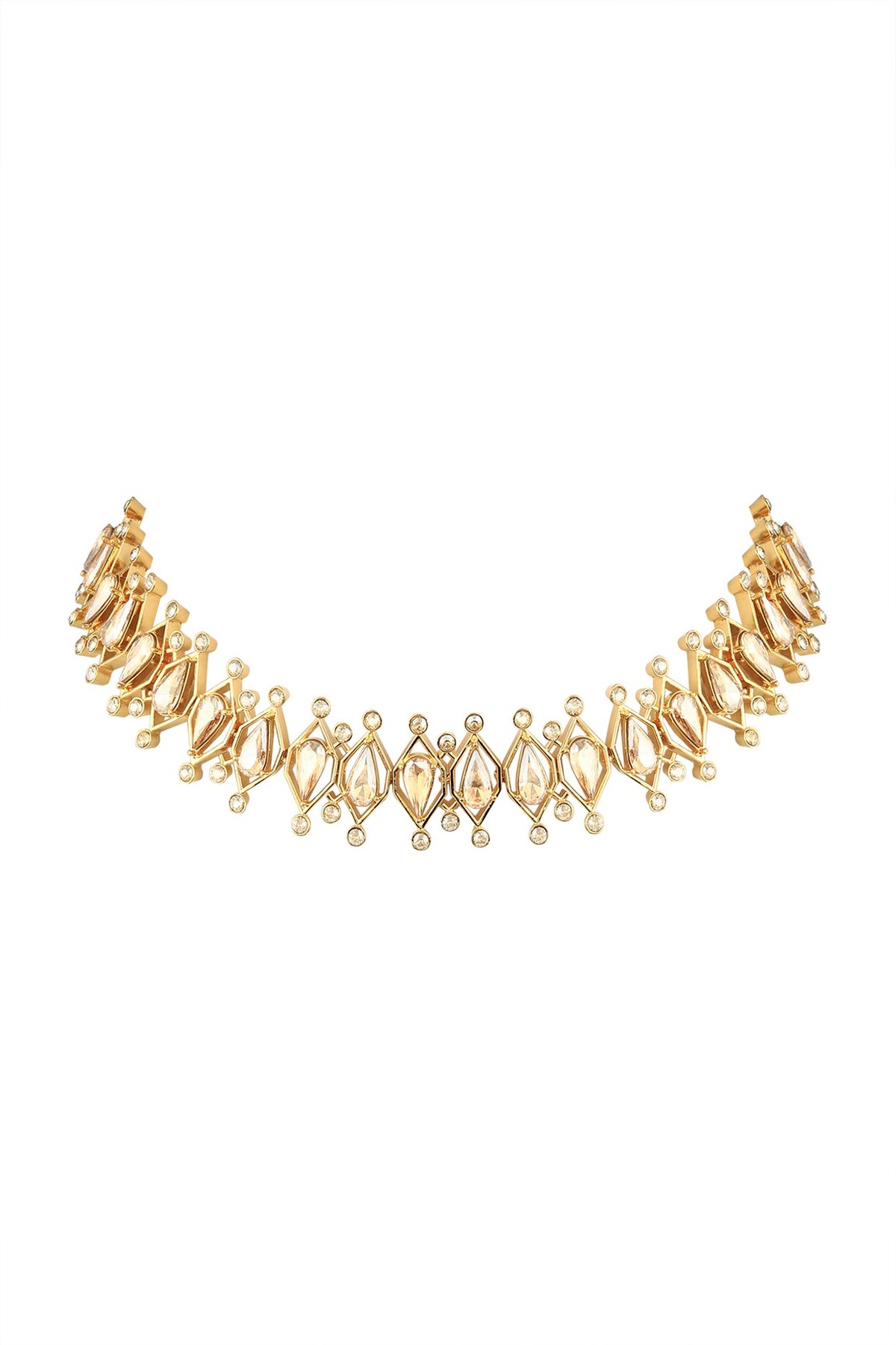 Gold Finish Swarovski Choker Necklace