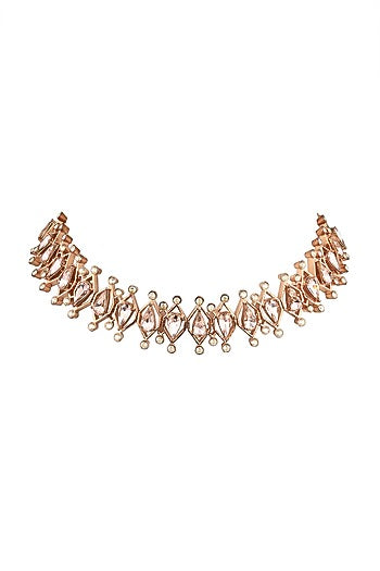 Rose Gold Finish Swarovski Necklace Set