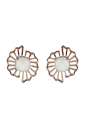 Rose Gold Finish Swarovski Crystal Stud Earrings