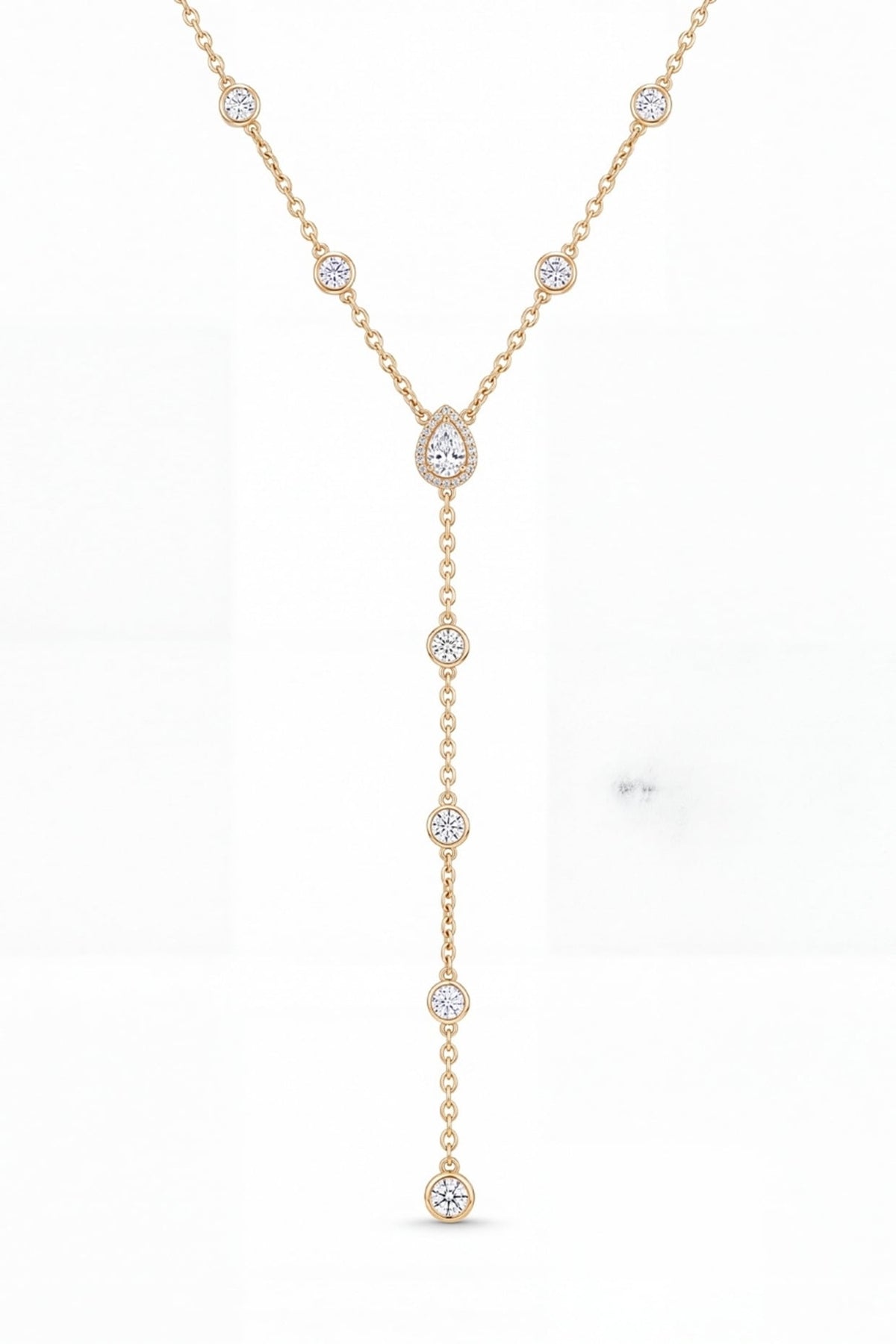 Gold Plated Austrian Crystal Lariat Necklace