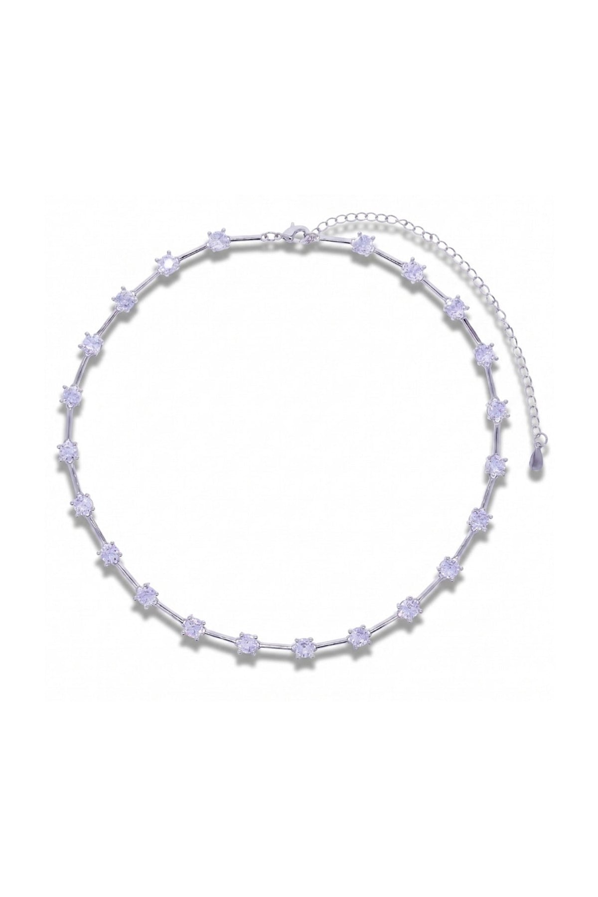 Silver Finish Austrian Crystal Tennis Necklace