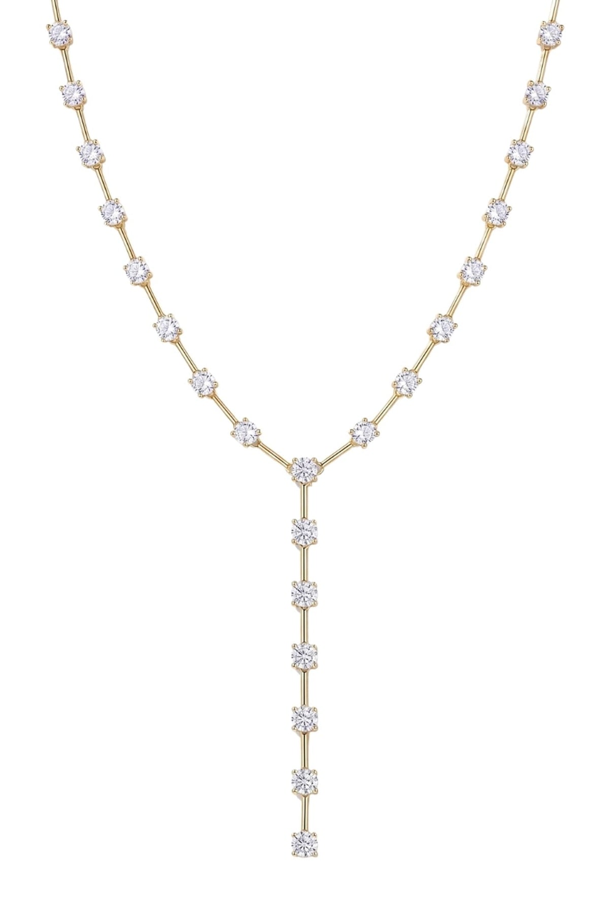 Gold Plated Austrian Crystal Lariat Necklace
