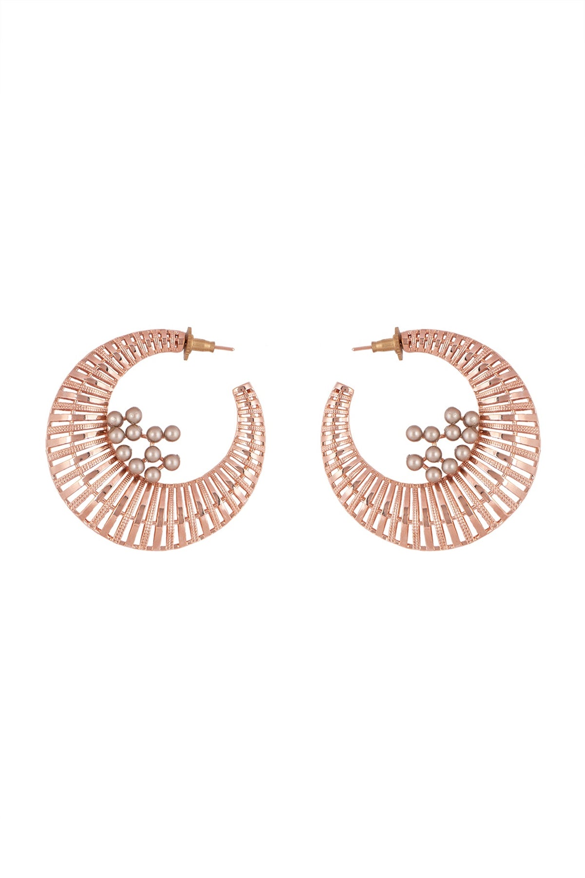 Rose Gold Finish Swarovski Hoop Earrings