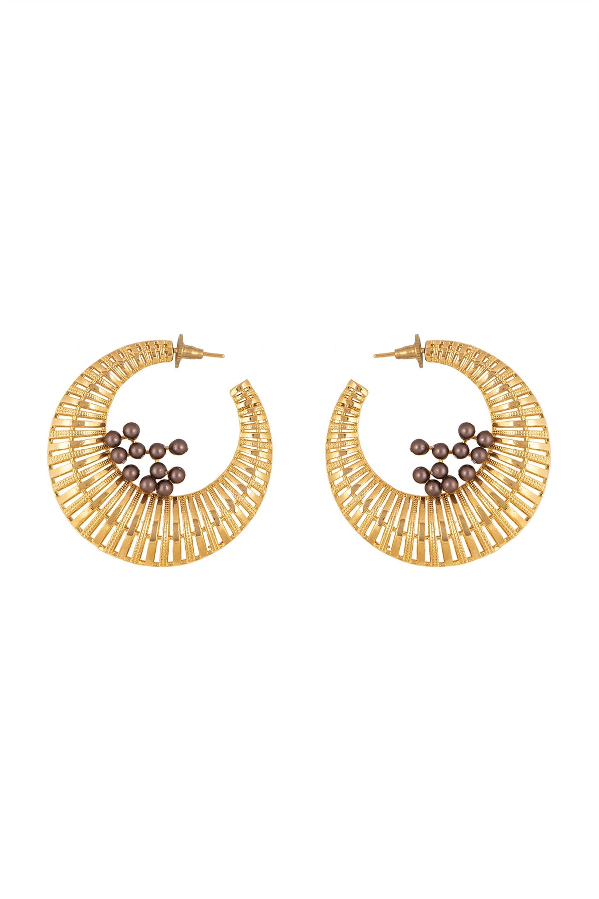Gold Finish Swarovski Hoop Earrings