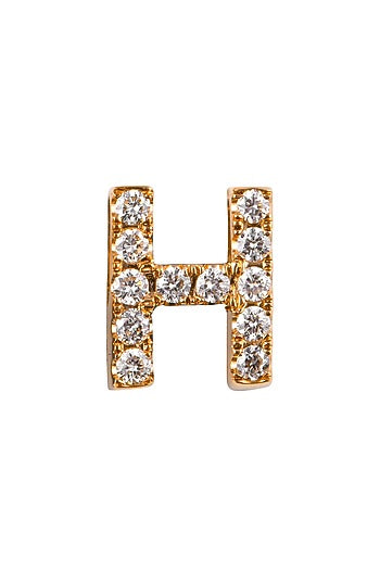 18kt Rose Gold Finish Round Diamond H Pendant