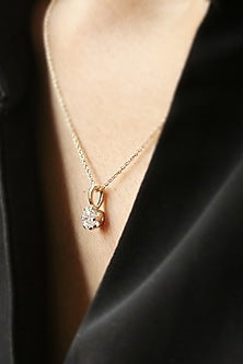 14kt Yellow Gold Lab Grown EF Diamond Pendant