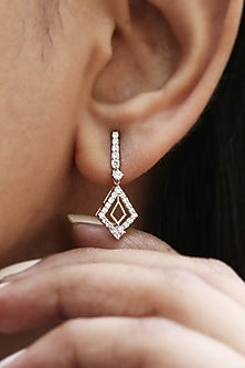 14kt Yellow Gold Lab Grown EF Diamond Dangler Earrings