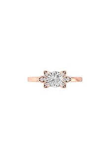 14Kt Rose Gold Ring With Loom Lab Grown Diamonds