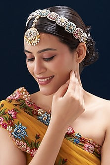 Resham & Moti Hand Embroidered Mathapatti