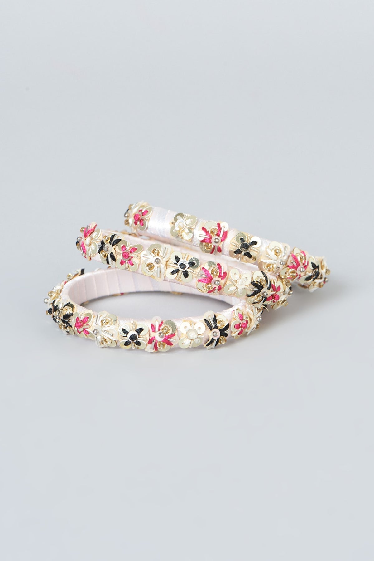 Hand Embroidered Bangles (Set Of 3)