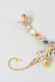 Gold Finish Hathphool With Hand Embroidery