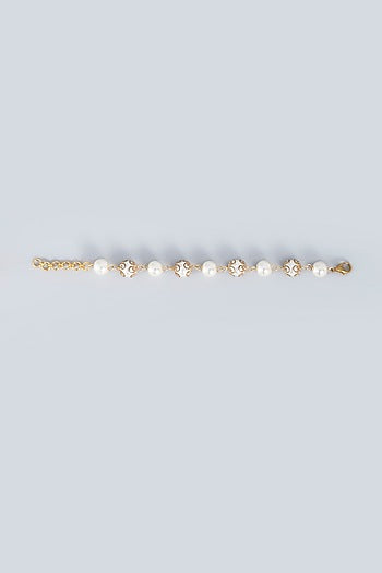 Gold Finish Pearl Bracelet