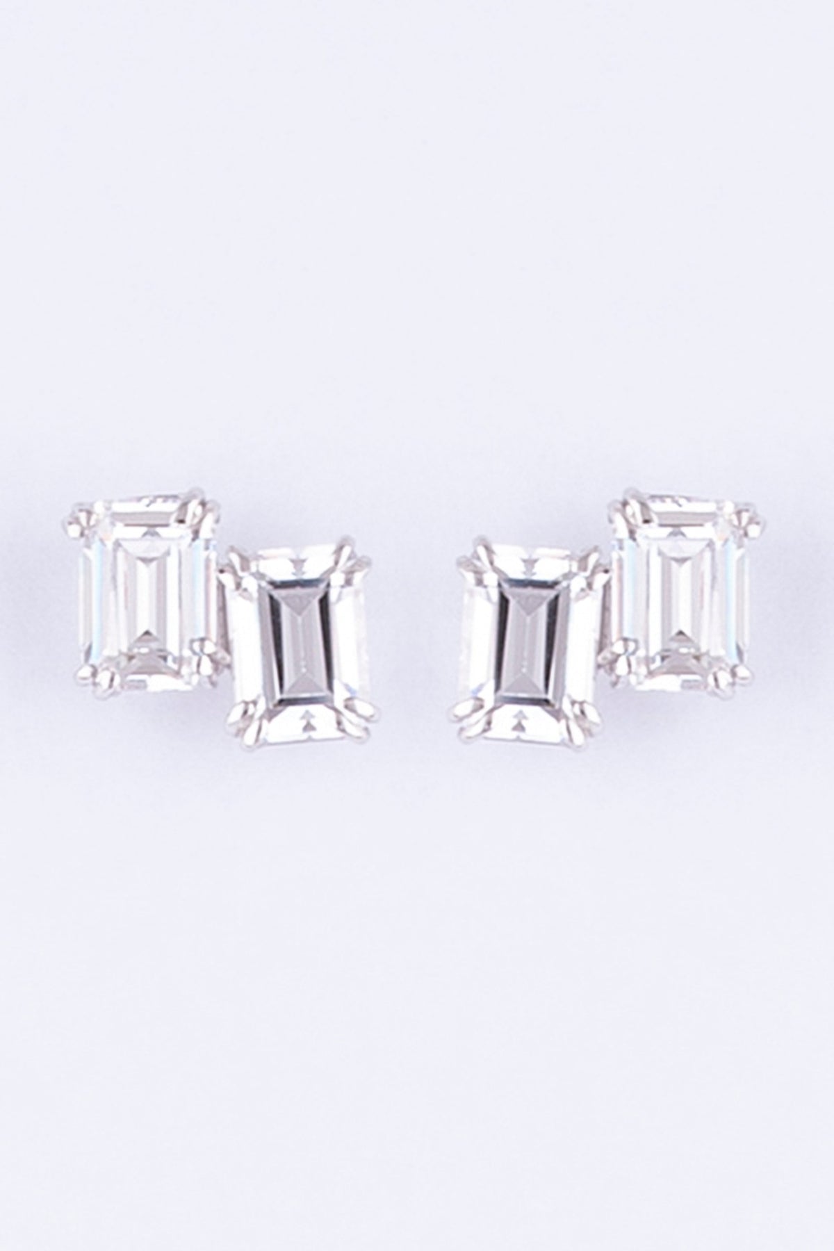 White Finish Earrings In Sterling Silver