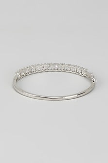 White Finish Zircon & Swarovski Stone Bangle