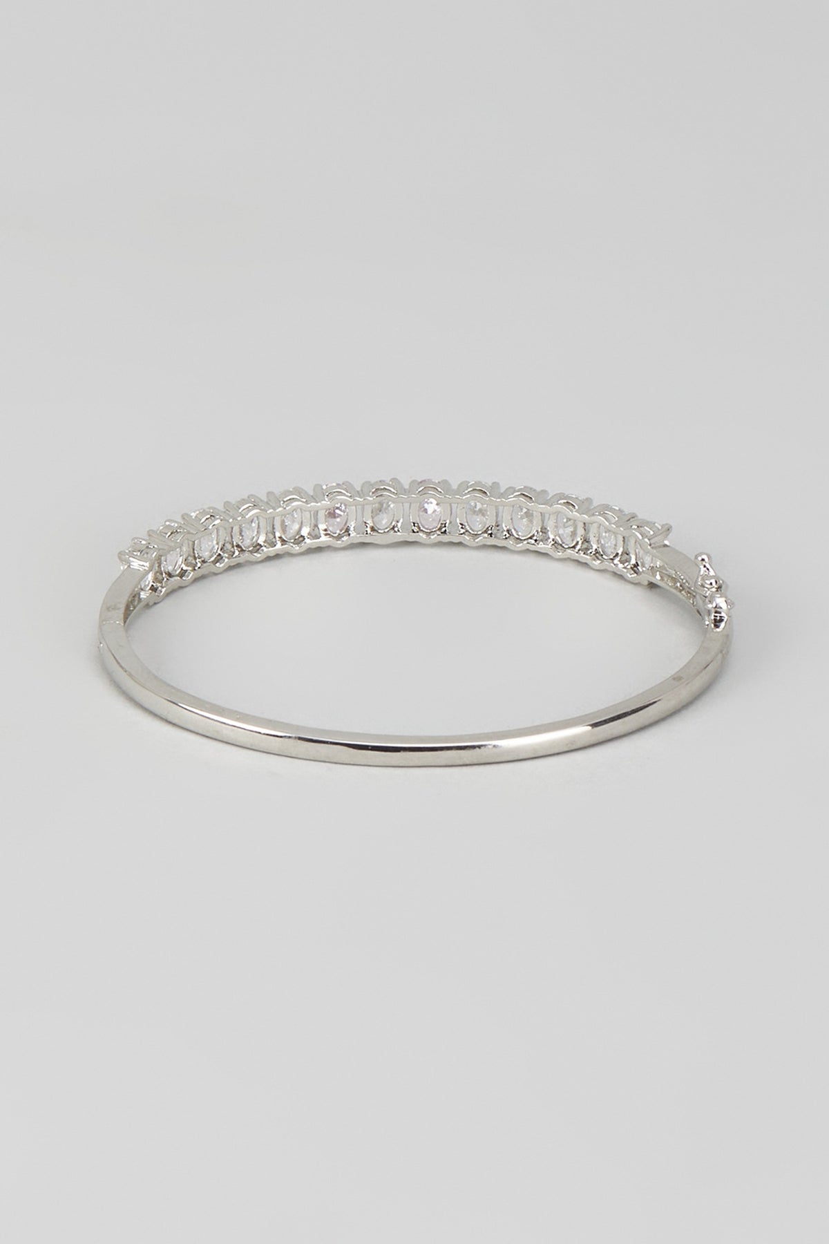 White Finish Zircon & Swarovski Stone Bangle