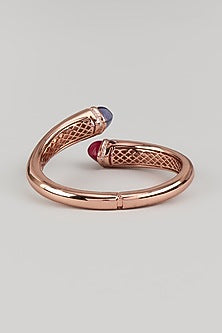 Rose Gold Finish Crystal & Cubic Zirconia Cuff Bracelet