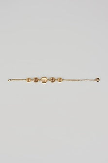 Gold Finish Amethyst Crystal Pendant Bracelet
