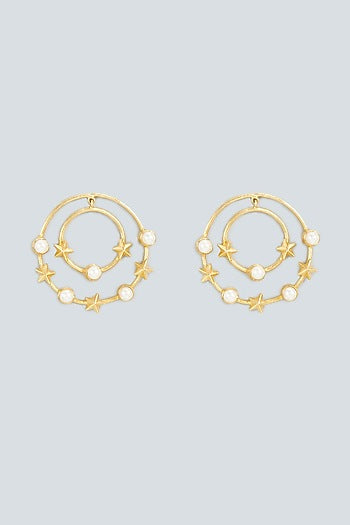 Gold Plated Pearl Stud Earrings
