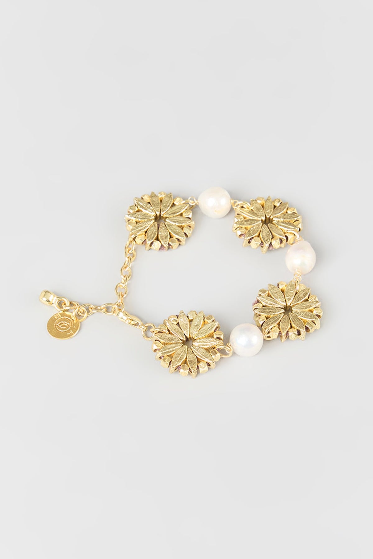 Gold Finish Water Pearl Bracelet