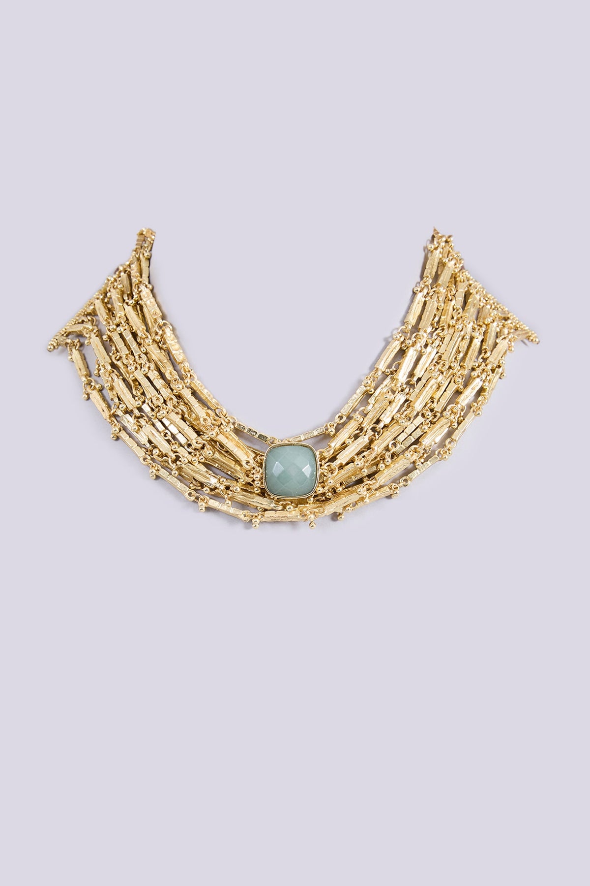 Gold Finish Grey Freshwater Pearl Necklace