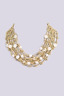 Gold Finish Freshwater Pearl Necklace
