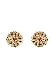 Gold Finish Freshwater Pearl Stud Earrings