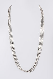 Silver Finish Beaded String Necklace