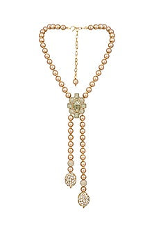 Micro Gold Finish Kundan Polki & Agate Long Necklace