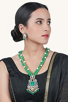 Micron Gold Finish Long Necklace Set