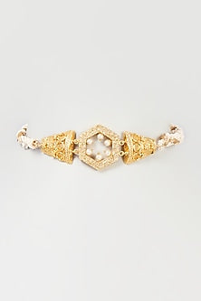 Gold Finish Pearl & Zari Thread Handmade Choker Necklace