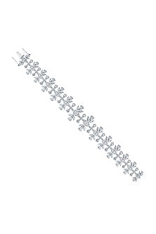 White Finish Zircon Bracelet In Sterling Silver