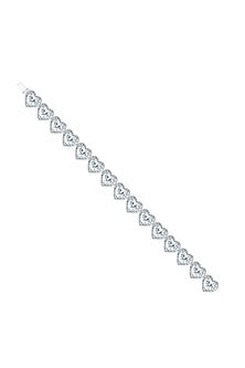 White Finish Zirconia Openable Bracelet In Sterling Silver