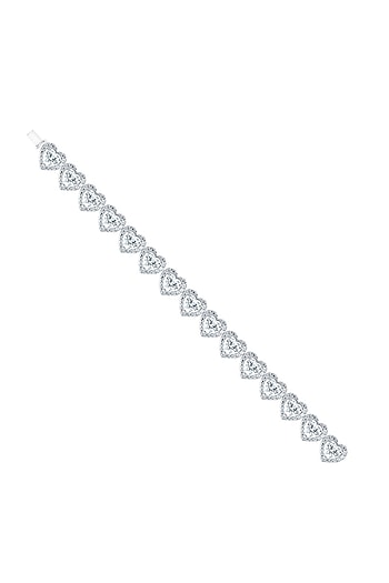 White Finish Zirconia Openable Bracelet In Sterling Silver