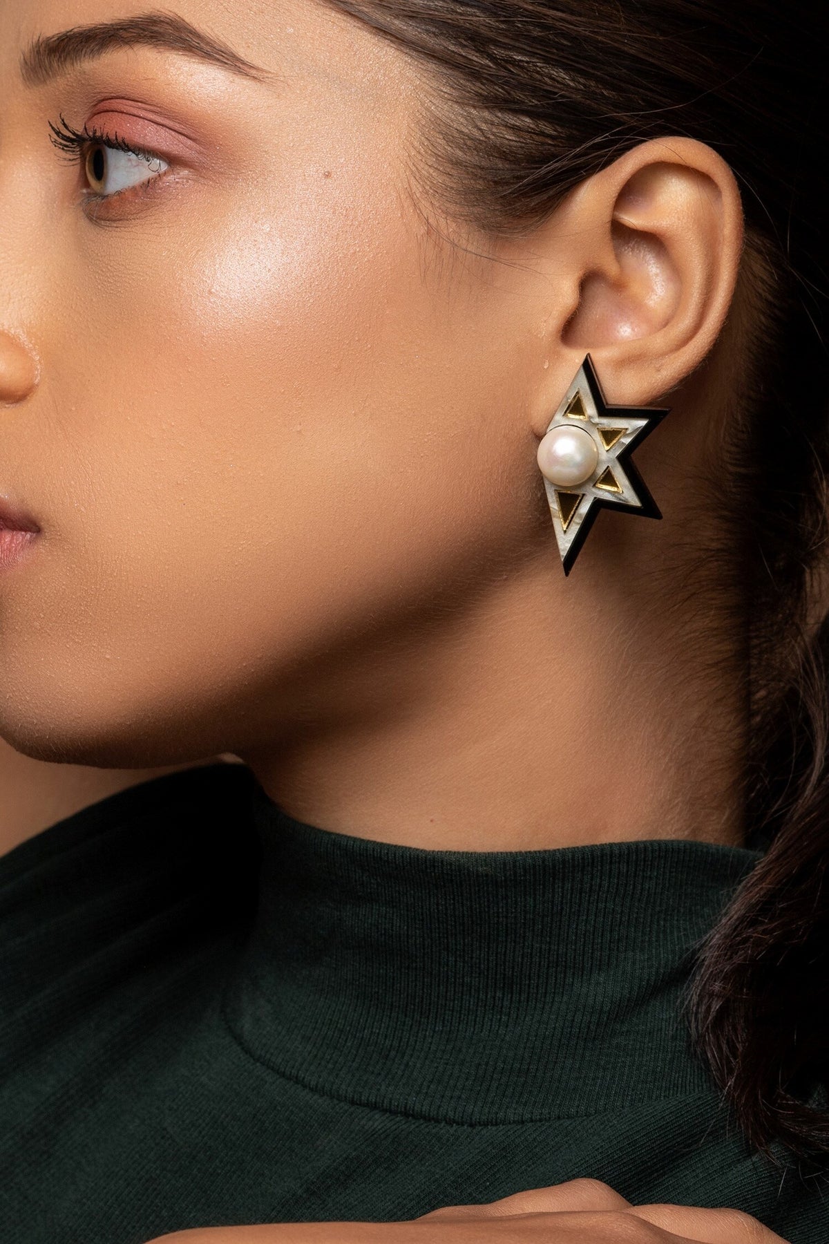 Astral Geometric Pattern Stud Earrings