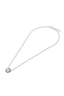 Black Rhodium Finish Crystal Chain Link Long Necklace