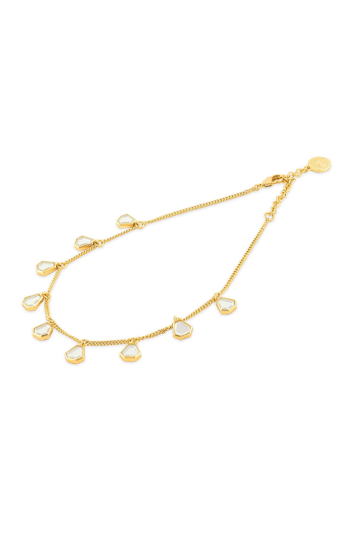 Gold Plated Mirror Choker Necklace