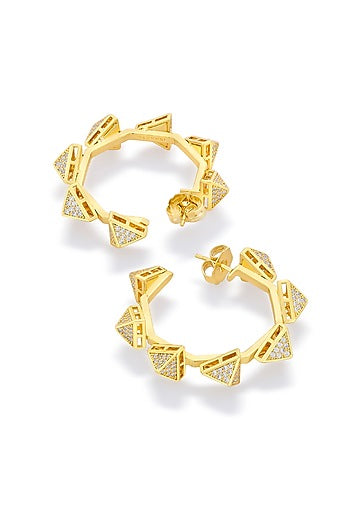 Gold Plated CZ Hoop Earrings