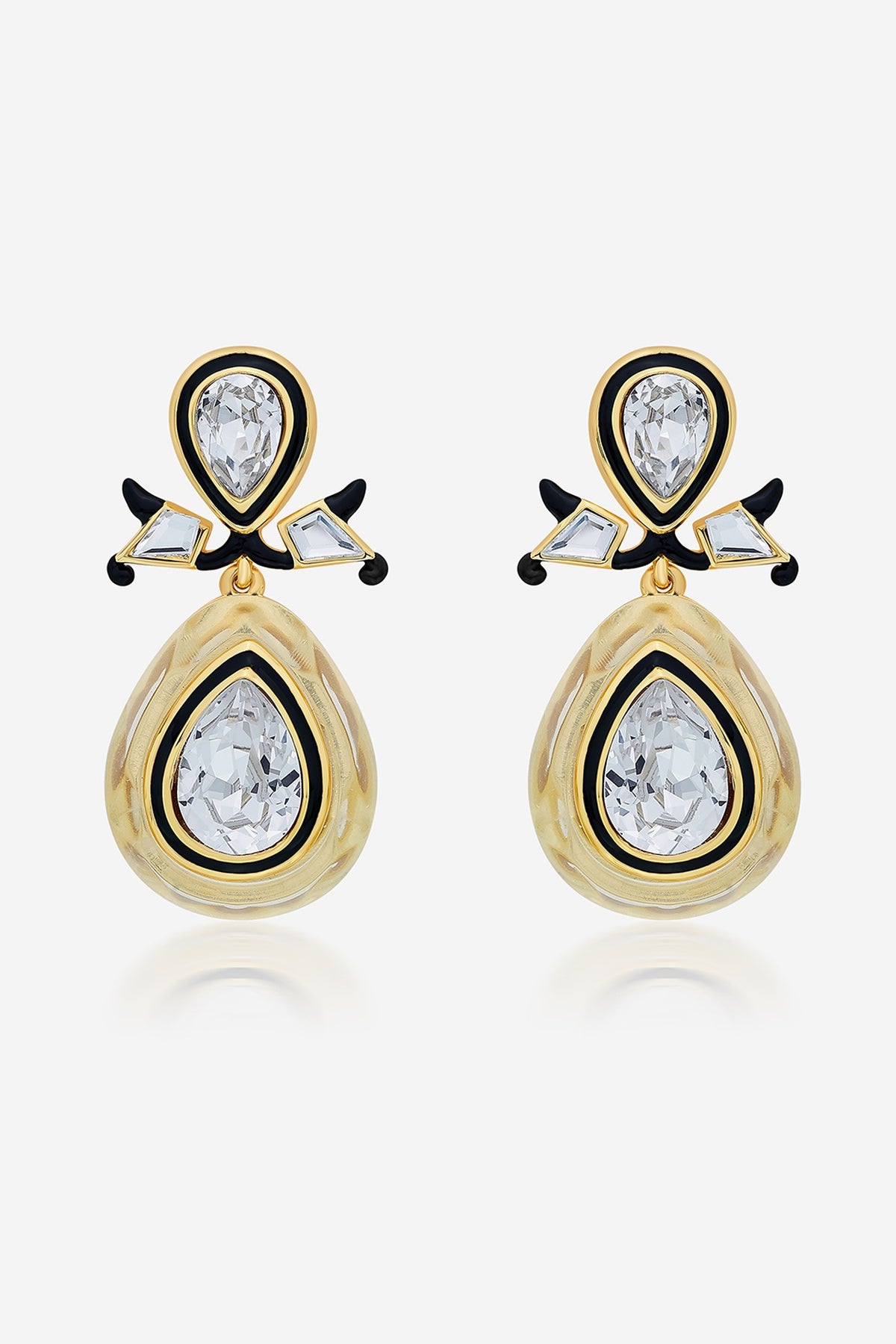 Gold Plated Crystal Dangler Earrings
