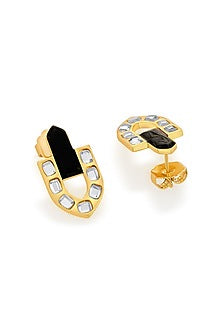 Gold Plated Enamelled Stud Earrings