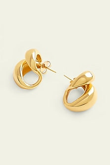 Gold Plated Synthetic Stone Hoop Earrings