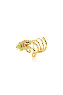 Gold Plated Crystal Zirconia Floral Ring
