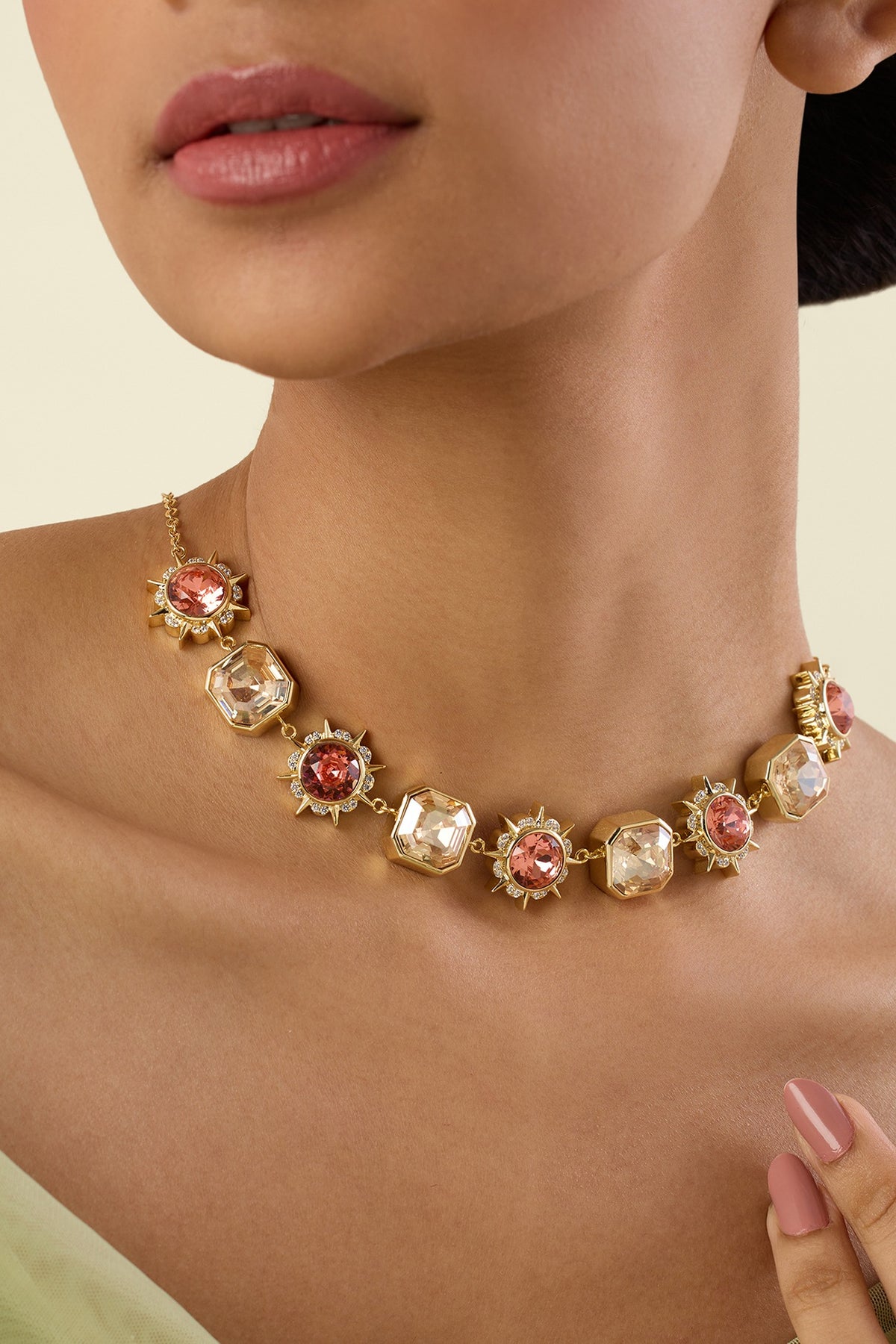 Gold Plated Yellow Crystal Necklace