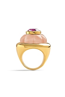 Gold Plated Pink Amethyst Ring